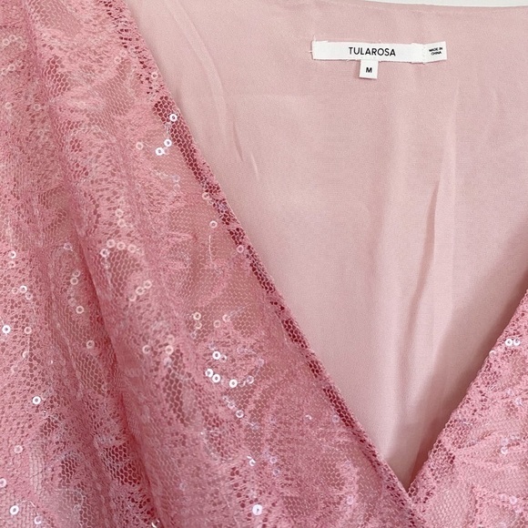 NWT TULAROSA Autumn Dress Lace Sequin Dusty Rose M - Picture 12 of 12
